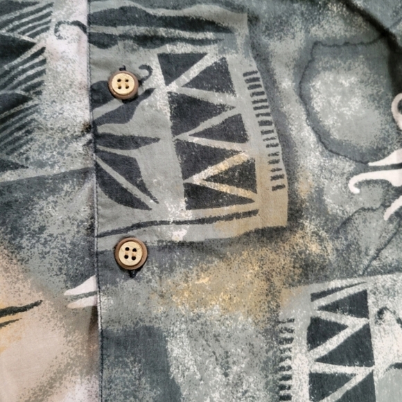 Vintage Hawaiian button up Short Sleeve shirt Mens Size Large brown - Picture 4 of 8